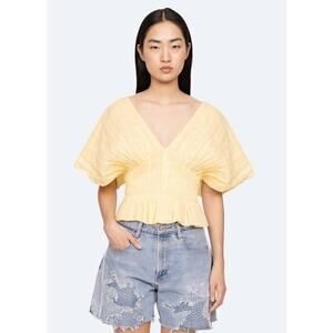 Sea New York Zora Pintucked Top in Butter 6
